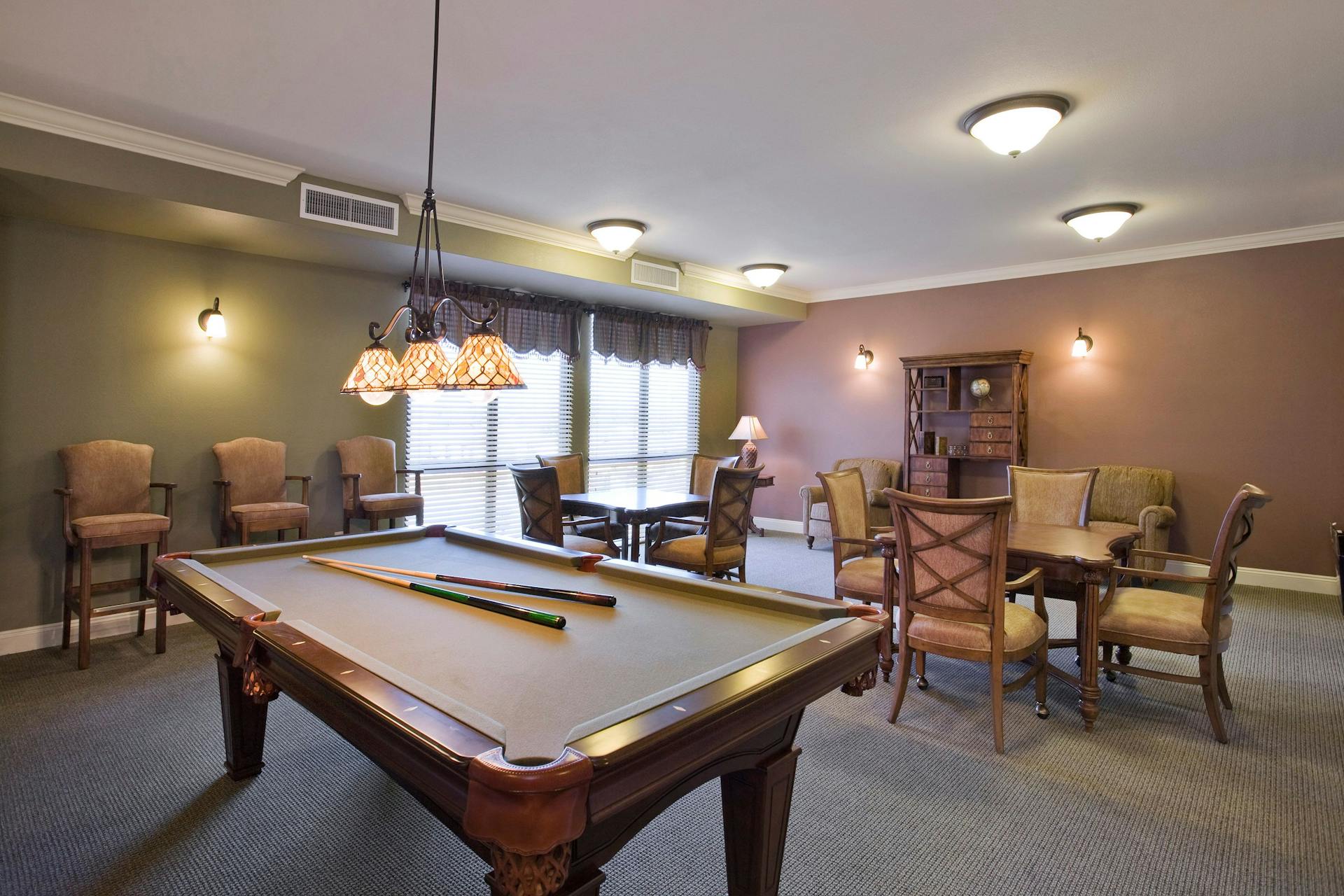 Community room with pool table