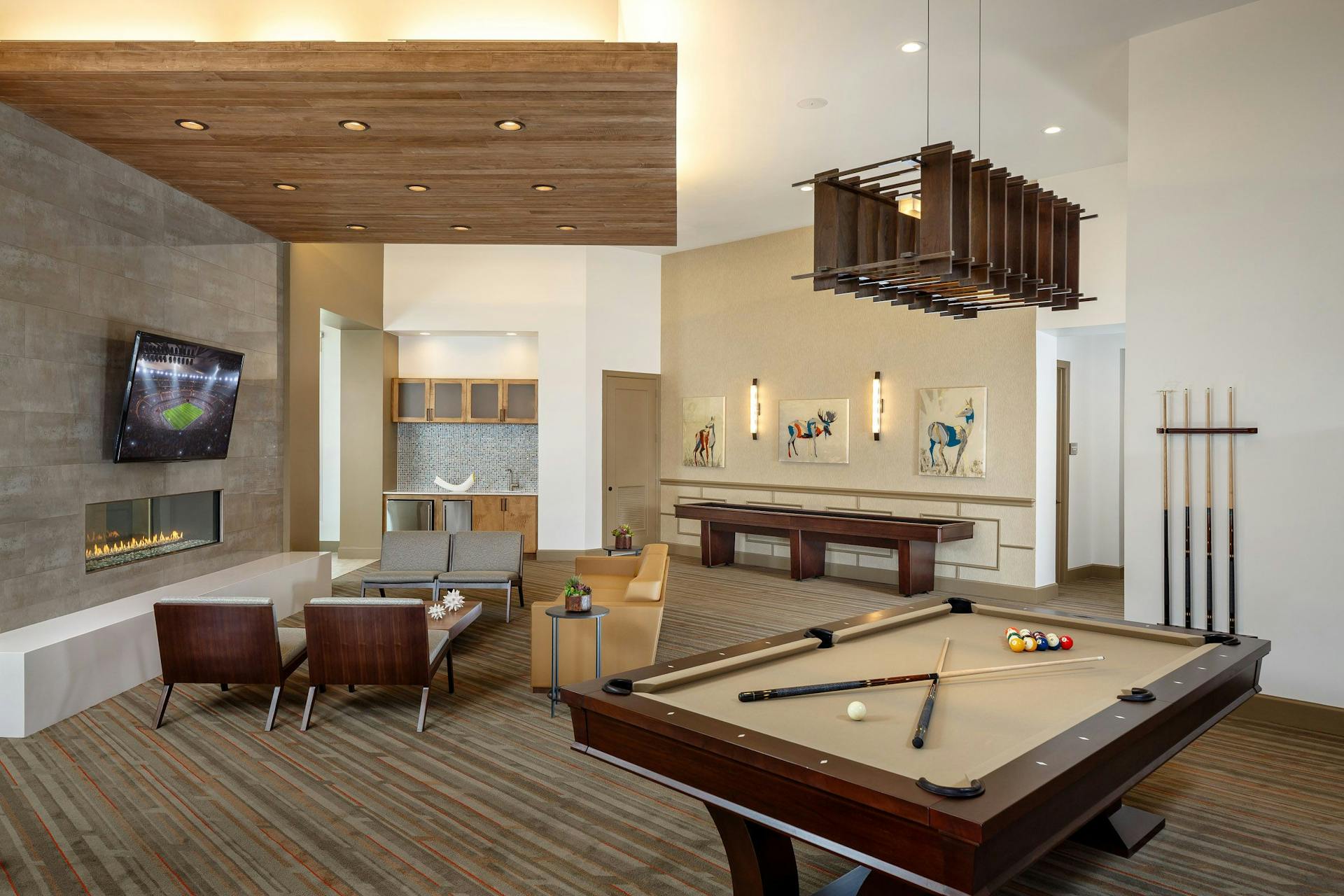 Lounge featuring pool table